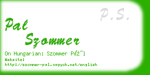 pal szommer business card